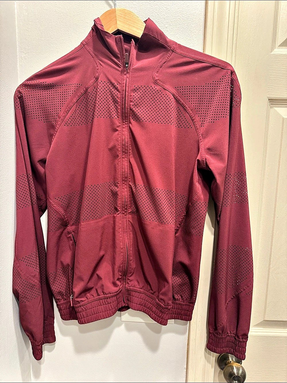 Lululemon Adapted State Track Jacket *Perforated Stripe Red